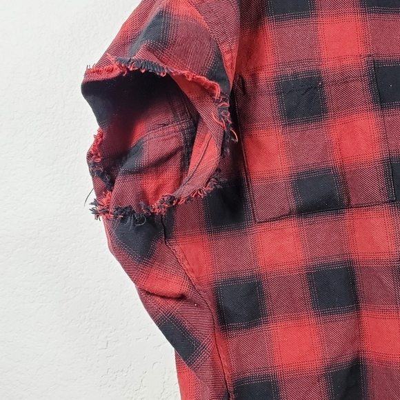 Zara Men's Buffalo Check Flannel Short Sleeve Button Down Top Size M - Picture 3 of 5